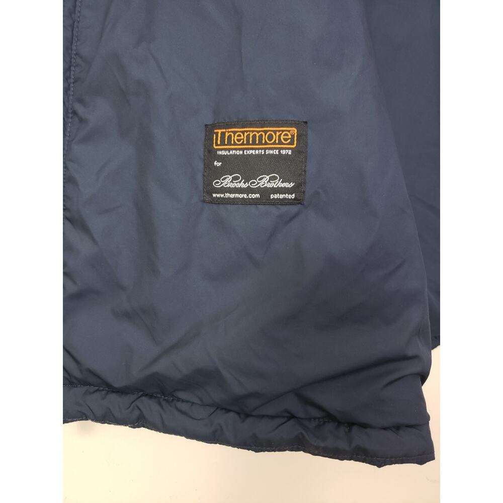 Brooks Brothers Vest Men XL Blue Thermore Quilted Jacket Insulated Full Zip - Picture 7 of 10
